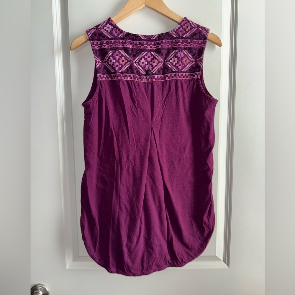Prana Deep Purple Sleeveless Blouse Size Medium EUC - Picture 3 of 6